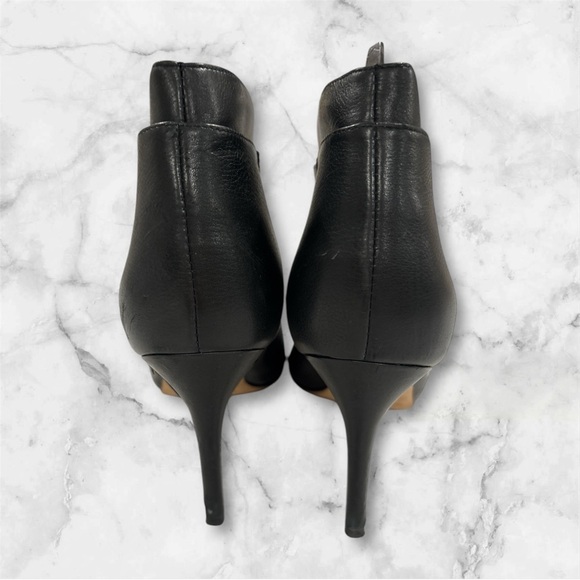 VIA SPIGA Soft Black Leather Open Toe Heeled Double Zip Up Boot Women’s Szie 7.5 - Picture 3 of 10